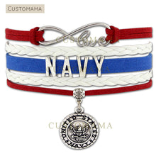 (10 PCS/Lot) Infinity Love United States Navy Mom Navy Wife Anchor Charm Br