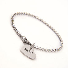 Titanium Steel 6mm Beaded Chain Bracelet With Heart Shape Pendant Charm Let
