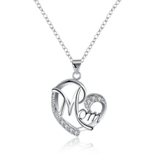 Heart Mum & Baby Necklaces,I Love My Mother,925 stamped silver plated Mama