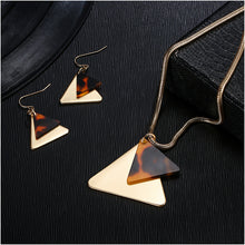 Shineland Statement Necklace Fashion Jewelry Gold Silver Color Triangle Res
