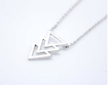 yiustar  Triangle Pendant Necklace Triskelion Pendant Dainty Geometric Chri