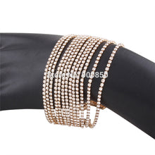 Europe HOT Golden Silvery Female Rhinestone Multilayer Bracelet Women Boho