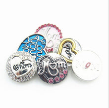 Mixed 12pcs MOM Snap Button charms for Mother's day GIFT snap jewelry Fit 1
