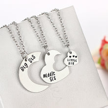 3pcs Mother Father Daughter Sister Silver Pendant necklace Family Gifts Dad