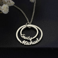 Two Disc Name Necklace in Silver Personalized Mom Necklace Disc Pendant Nec
