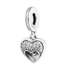 sterling silver jewelry I Love My Mom Clear CZ Bead Mother's Gift Fit Origi
