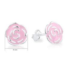 GAGAFEEL 925 Sterling Silver Stud Pending Pink Flower Pending Earrings For