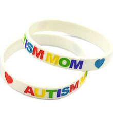 Promo Gift 50PCS/Lot Silicone Bracelet Love Autism DAD and MOM Wristband -i