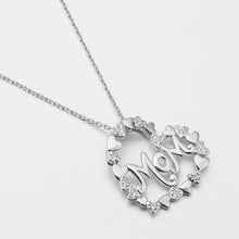Eudora 925 Sterling Silver Zirconia Sweet Heart MOM Necklaces&Pendants Chai