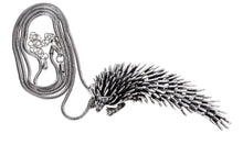 Hedgehog necklace pendant W chain women biker jewelry gifts for her wife mo