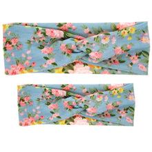 2 Pcs/Set Mom Baby Shabby Flowers Headbands Sets Soft Hair Cross Bands for