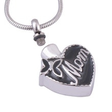 "Mom in Heart" Cremation Urn Necklace Ashes Urn Pendant Mother's Day Gift J