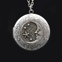 1pcs Charm Moon Stars Lockets Pendant For Mom Girlfriend Memory Locket Neck