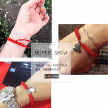 Mom Lucky Jewelry Red Cord Rope Love Heart Mom Charm Bracelet Knit Thread W