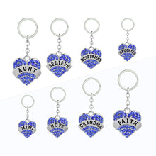 mom daughter teacher Best friend Keychain Heart  Imitation Diamonds Key Rin