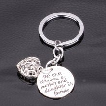 Bespmosp Family Love Between Mother Daughter Hollow Heart Pendant Keyrings
