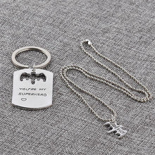 FUNIQUE Bat Superhero Pendant Key Chain Necklace Fathers Mothers Day Gifts