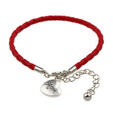 2016 New Arrival Fashion Charm Red Braided Leather Bracelet Love Heart Mom