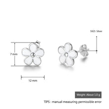 Solid 925 Sterling Silver Stud Earrings Women Flower Earrings Jewelry Gifts