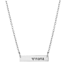 Heart Mama Tiny Bar Necklace Mom Gift Mother's Day Birthday Gift Family Jew