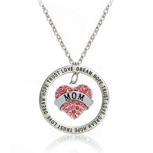 XIAOJINGLING Vintage Silver Mom Crystal Rhinestone Love Heart Dream Hope Tr