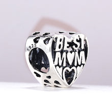 100% Authentic 925 Sterling Silver Best Mom Beads Fit Pandora Charms Bracel