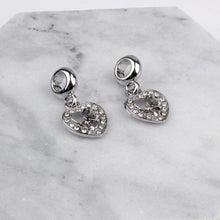 5PCS New White Crystal Zircon Heart Mom Pendant Zinc Alloy Dangle Charm Fit