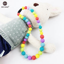 Let's Make color silicone beads rainbow necklace chewable beads nursing nec
