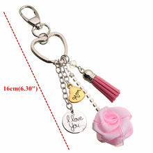 Pink Rose Heart Keychain Mom Keyring I Love You Mom Keyring Alloy Women Mot
