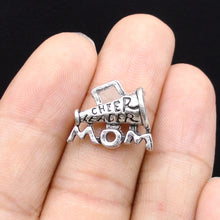 40pcs  Cheer Mom Charms Antique Silver Cheerleader Charms 2 Sided 17x16x8mm