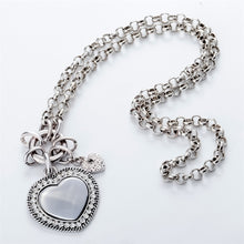 Heart necklace women biker jewelry gifts for her wife mom antique silver co