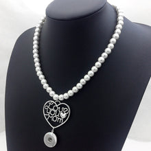 HOT sales LOVE MOM  snap button jewelry pendant Necklace  NX5323  (fit 18mm