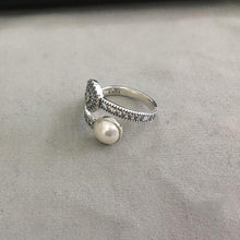 2017Mother's Day Compatible ring925 Sterling Silver Jewelry Round Pearl Rin