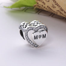 Slovecabin Valentine's Day Gift Real 100% 925 Sterling Silver Mom Heart Bea