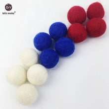 Let's Make wool color beads 30PC white navy blue red mix color Hanging ratt