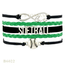 (10 PCS/Lot) Infinity Love Softball Mom Charm Bracelets For Women Fans Best
