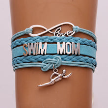 Infinity Love Swim Mom Bracelet & Bangles Sports Handmade Leather Bracelets
