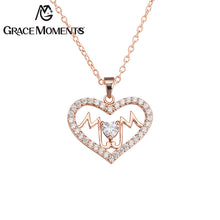 Grace Moments Crystal Zircon Fashion Women Jewelry Heart MOM Love Chain Nec