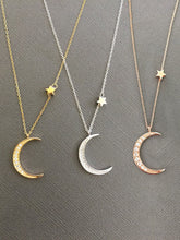 Crescent Moon necklace, Star necklace, gift for mom, gift for her XL673-in