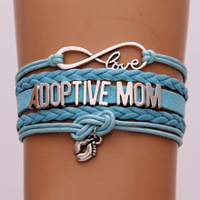Infinity Love Adoptive Mom Bracelet Braided Wrap Rope Leather Bracelet & Ba