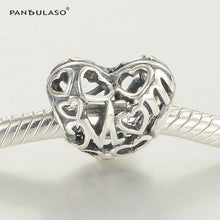 Pandulaso Mom Heart Silver Beads For Jewelry Making Fit Charms Silver 925 O