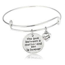 Love Between Mother And Son Bracelet Heart Thank You Charm Family Love Moth
