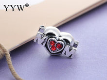 New 5 10mm 20pcs European Beads Big Hole Beads Zinc Alloy Word Mom European
