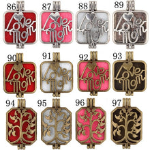 26mm Love MOM word Square Pad Locket Fragrance Pendant Essential Oil Diffus