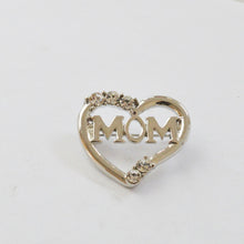 MZC Small Exquisite Silver Plated Heart Love MOM Brooch Vintage Brooches fo