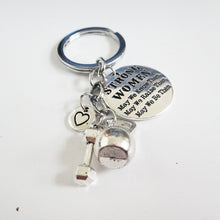 Fit Mom Gifts Kettlebell Dumbbell Strong Women Motivational Custom Key Chai