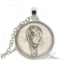 Leonardo Da Vinci Fetus Necklace   Pregnant Mom Pendant Art Doctor Midwife
