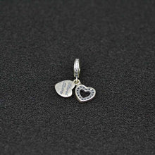 SOAZOK 100% 925 Sterling Silver Crystal Heart Shape Letter Mom Charm Beads