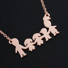 AMORUI Stainless Steel Necklace Mama Family of Five Pendant Necklace Fashio