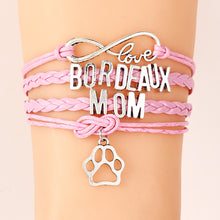 Drop Shipping Infinity Love Bordeaux Mom Bracelet Bangles Paw Pendant Handm